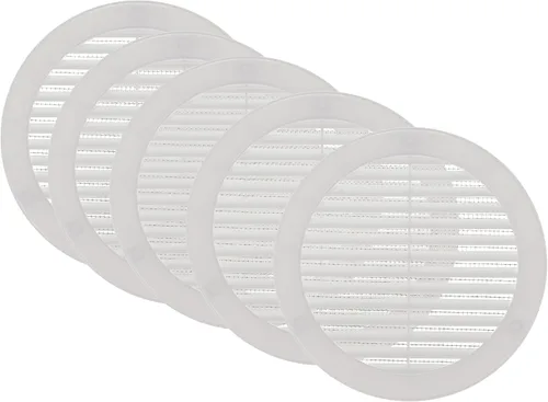 Vista 15 de Vent Systems Cubierta de ventilación blanca Soffit de 4 pulgadas (dimensiones de apertura), rejilla de ventilación redonda de plástico, pantalla
