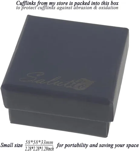 Vista 9 de Men's Gold Alphabet Cufflinks 1 Pair with Gift Box