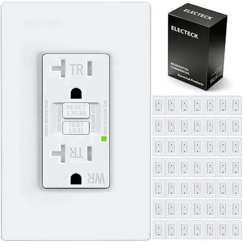 Vista 11 de ELECTECK - Paquete de 10 salidas GFCI de 20 amperios, resistente a manipulaciones (TR), receptáculos GFI de autocomprobación con indicador LED