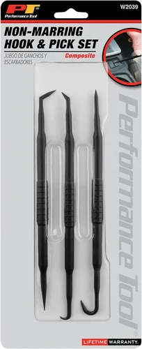 Vista 5 de Performance Tool W2039 Juego de gancho y púas de nailon de 3 piezas que no se dañan Ideal para la extracción de juntas tóricas y juntas