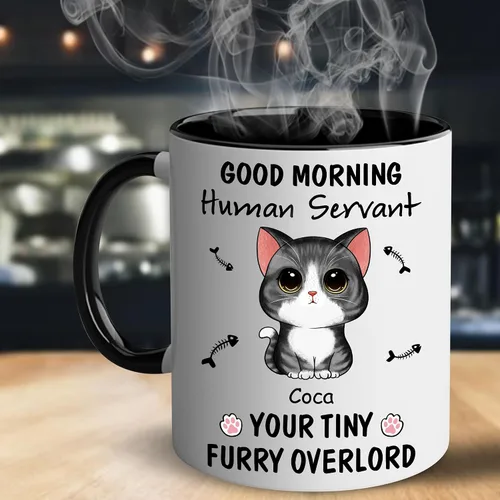 Vista 2 de WHIDOBE Taza de café personalizada de gato (1 gato), taza de café personalizada de 11 oz y 15 onzas, regalo personalizado para amantes de los gatos