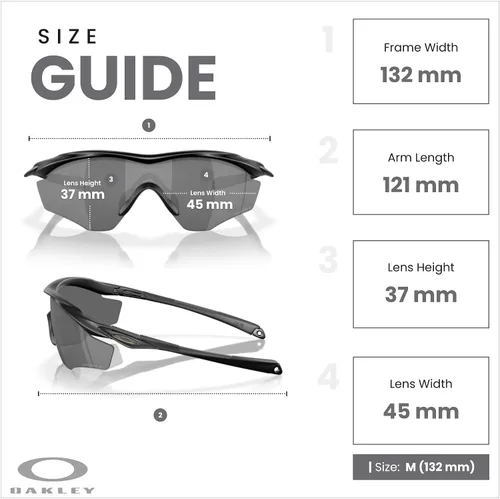 Vista 4 de Oakley M2 Frame XL OO9343 Shield - Lentes de sol para hombre + paquete con set de correa y accesorios, bolsa de microfibra