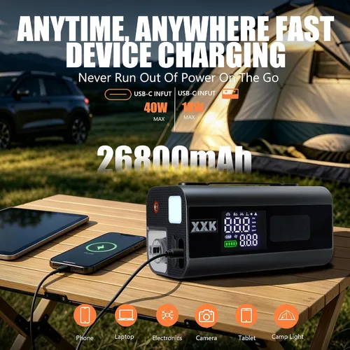 Vista 5 de 9000A Car Jump Starter with Air Compressor, Vacuum & Battery Pack