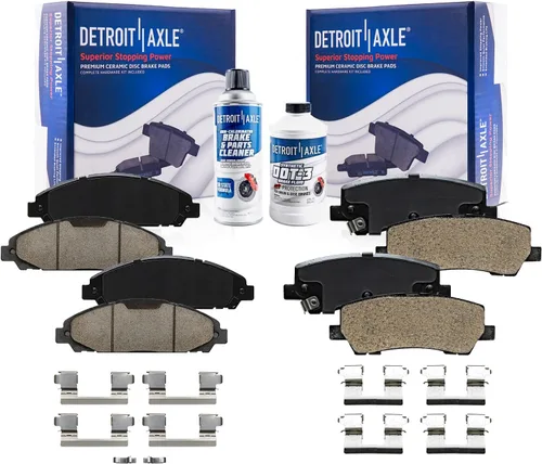 Vista 147 de Detroit Axle - Pinza de disco del lado del acompañante + pastillas de freno de cerámica de repuesto para Lexus HS250H Toyota RAV4 Prius V Scion xB
