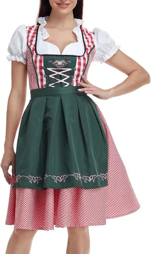 Vista 2 de DESKABLY Halloween Costumes for Women 2023 Ruffle Short Sleeve Sexy Deep V Neck Dress Maid Ethnic Elastic Waist Mini Skirt