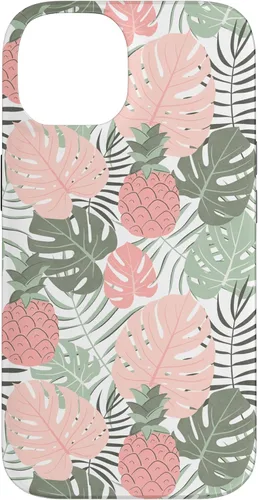 Vista 4 de Tropical Hawaiian Pineapple Pink Sage Colors Pattern Case for iPhone 17