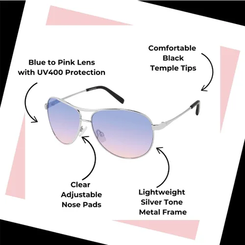 Vista 17 de Jessica Simpson J106 Iconic Aviator Pilot - Gafas de sol para mujer con protección UV400