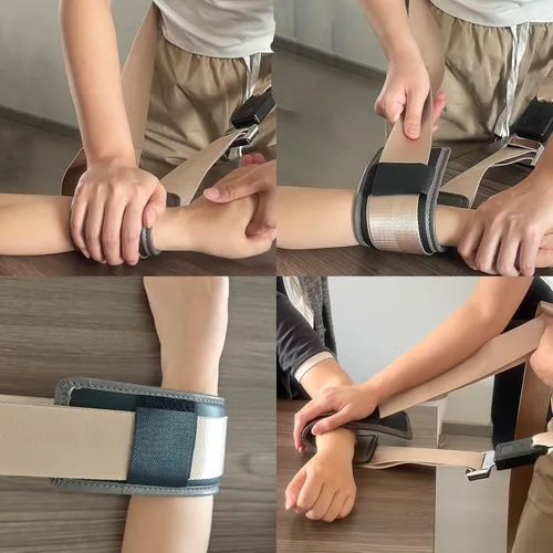 Vista 4 de Correa de 9.8 pies para terapia física, para terapia física, rehabilitación, estiramiento, tracción manual
