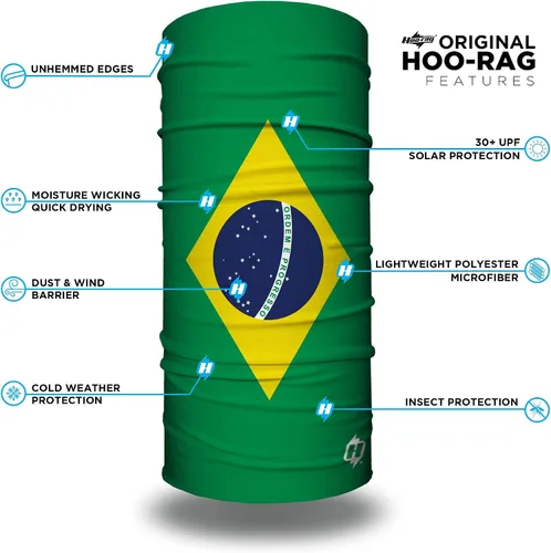 Vista 4 de Hoo-Rag - Mascarilla multifuncional y cubierta para el cuello de microfibra de poliéster 100% que absorbe la humedad - UPF 30 - Talla única