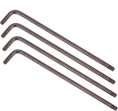Vista 12 de uxcell T6 Anti manipulación Torx Star Key Bit Llave, forma de L 2.68 pulgadas brazo largo, acero S2 4 piezas