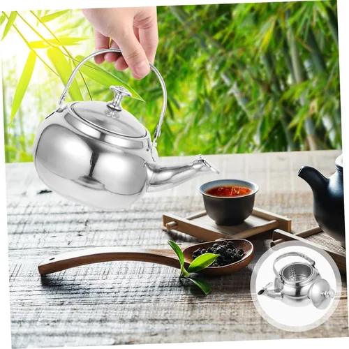 Vista 7 de Hervidor de té para estufa de acero inoxidable, silbido, resistente al desgaste, suministros para el hogar