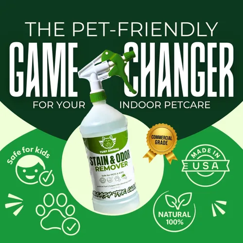 Vista 2 de Turf Animal - Removedor de manchas y olores de mascotas extra fuerte para interiores para olores fuertes y manchas difíciles - Eliminador de olores