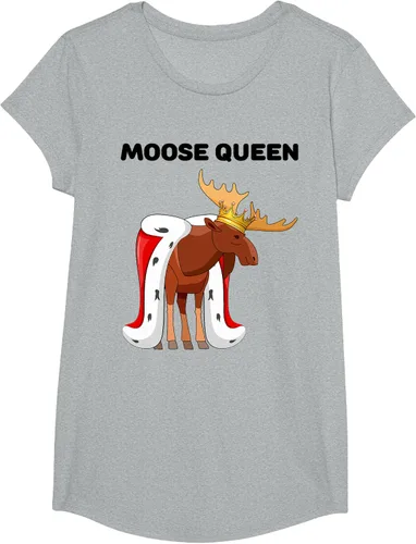 Vista 25 de Moose Queen Camiseta para niñas amantes de los alces Camiseta de alce para mujer, Blanco