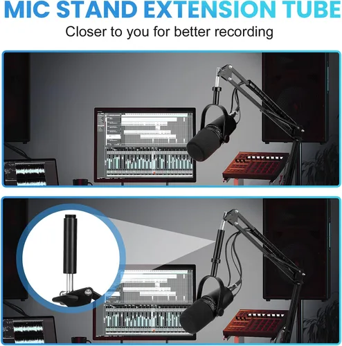 Vista 2 de YOUSHARES Extensión de soporte de micrófono, tubo de extensión de micrófono macho de 5/8 pulgadas hembra a 5/8 pulgadas para soportes de escritorio