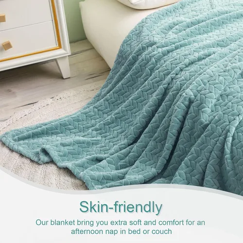 Vista 7 de Exclusivo Mezcla - Manta de forro polar tamaño King para cama, 90 x 104 pulgadas, mantas suaves y acogedoras de franela jacquard, ligeras, mullidas