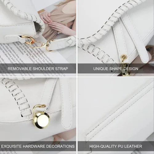 Vista 5 de JBB Bolso de hombro para mujer, bolso de mano, bolso cruzado pequeño, bolso de mano, bolso de mano de piel sintética