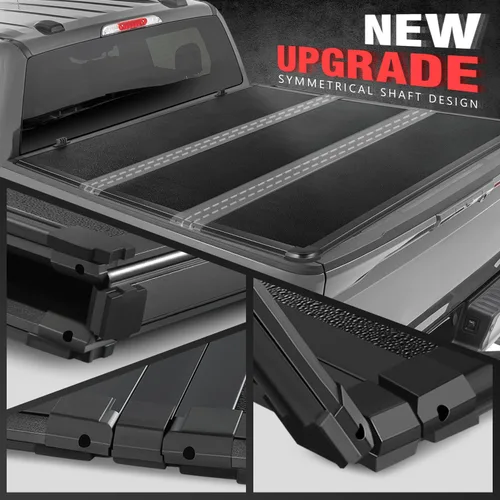 Vista 6 de DNA MOTORING Nueva actualización de cubierta tonneau para parte de atrás de camioneta, apertura con tres pliegues, compatible con Colorado/Canyon