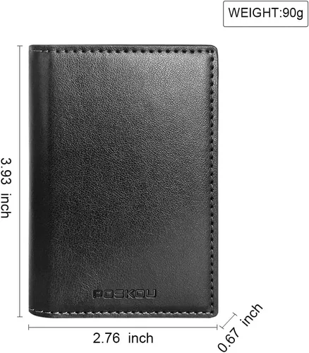 Vista 7 de POSKOU Pop up Slim Credit Card Holder Wallet RFID Blocking Smart Metal Cards Wallet for Men