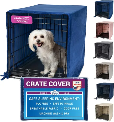 Vista 18 de Pet Dreams Funda para jaula de perro, azul, mediano, 30 pulgadas Azul marino