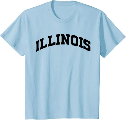 Vista 13 de Illinois Gift - Camiseta de diseño deportivo con texto universitario, gris, S