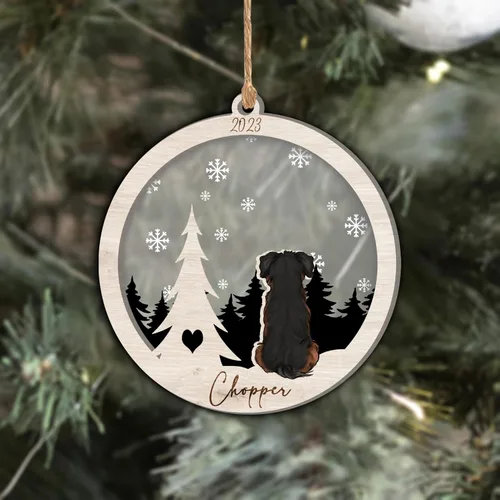 Vista 240 de Nazenti Adorno de Navidad conmemorativo personalizado, regalo personalizado de recuerdo de perro, condolencias por pérdida de mascotas, sabueso