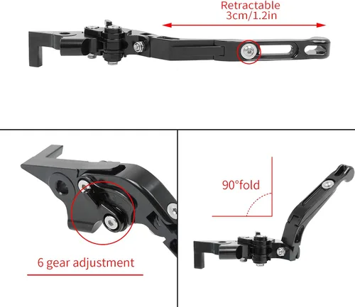 Vista 3 de Juego de manetas de embrague de freno de repuesto ajustable para Yamaha FZ-07 MT-07 FZ-09 MT-09 SR 2014 2015 2016 2017 2018 2019 FZ-10 MT-10 2016