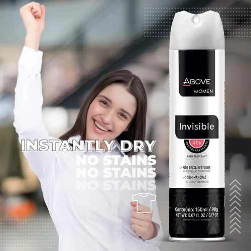 Vista 4 de ABOVE 48 Hours - Desodorante antitranspirante, Sport Energy, 3.17 onzas, desodorante en aerosol seco para mujeres, aroma floral, aerosol