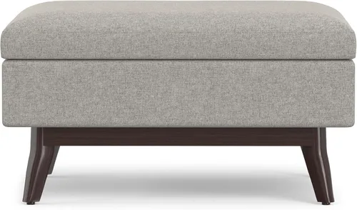 Vista 7 de SIMPLIHOME Owen Mesa de Centro Rectangular Moderna de Mediados de Siglo de 34 pulgadas de Ancho con Otomana de Almacenamiento en Tela de Poliéster