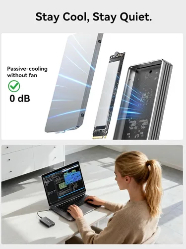 Vista 5 de ACASIS Carcasa SSD NVMe M.2 de 40 Gbps, instalación sin herramientas, carcasa NVMe para M1/M2/Pro/Max, compatible con USB4/3.2/3.1/3.0/2.0