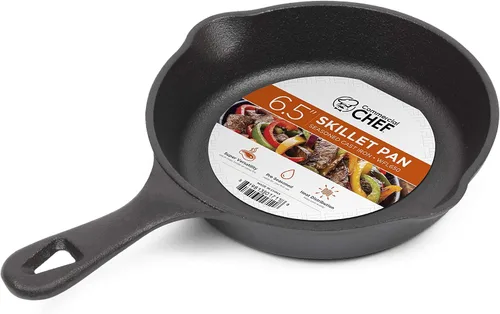 Vista 15 de Commercial CHEF Juego de sartenes de hierro fundido de 3 piezas