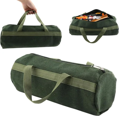 Vista 10 de Bolsa de herramientas, organizador de herramientas portátil de lona multiusos, bolso de mano de almacenamiento resistente con fondo robusto, bolsas