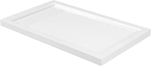 Vista 19 de OVE Decors Base de ducha rectangular de 32 pulgadas de ancho x 36 pulgadas de profundidad, drenaje lateral oculto, acrílico blanco, diseño reversible