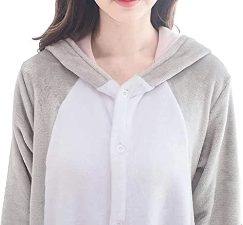 Vista 4 de WOWcucos traje de jirafa para usar como pijama o disfraz unisex para adultos