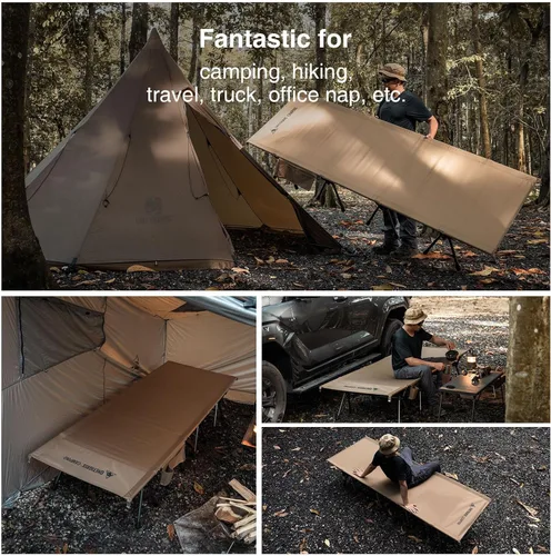 Vista 9 de ONETIGRIS SUPRATIROS - Cuna de campamento, tamaño extra grande con patas Marrón coyote