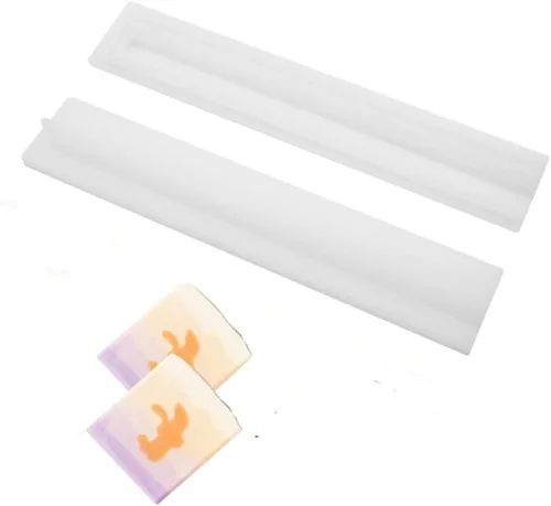 Vista 12 de Moldes de jabón para hacer jabón, paquete de 2 moldes de silicona para jabón, molde de jabón hecho a mano, rectangular, ovalado y formas de flores