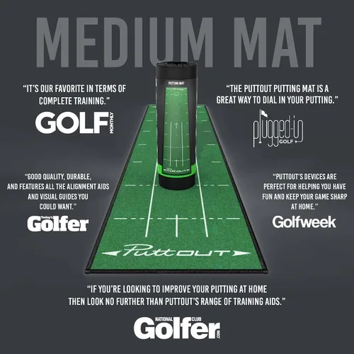 Vista 9 de PuttOUT Alfombrilla de putting mediana: perfecciona tu putting de golf (7.9 pies x 1.6 pies) (verde)