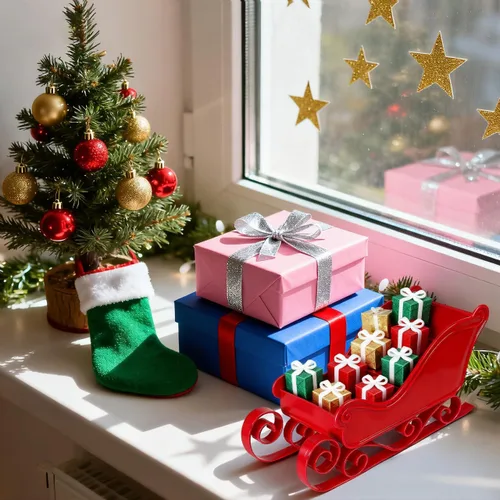 Vista 8 de BESTOYARD Decoración de trineo de Navidad, centro de mesa, cuenco de centro de mesa de trineo de Navidad, bandeja de caramelo de Navidad, plato