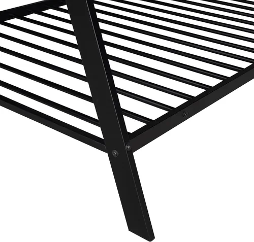 Vista 7 de Cama de casa individual para niños, marco de cama de casa, tienda de campaña, tamaño individual, cama de juego de metal con listones para niños