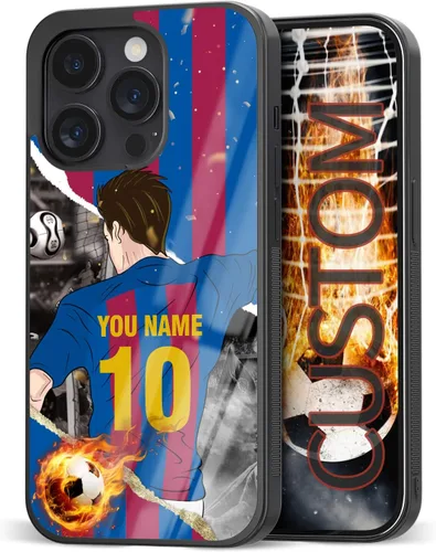 Vista 18 de Fundas personalizadas con nombre y número de fútbol para iPhone 11, 12, 13, 14, 15, 16, 17, 16 Pro Max Plus Mini, Samsung Galaxy Note10 Note20 S8 9