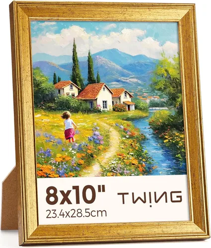 Vista 10 de TWING Marcos de 4 x 4, marcos de fotos cuadrados negros con paspartú y marco de mesa horizontal/vertical para decoración de pared de galería, regalo
