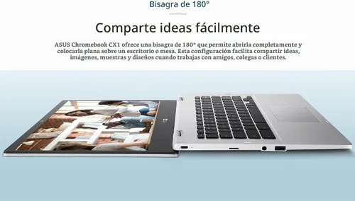 Vista 7 de ASUS Chromebook 14" FHD portátil, Intel Celeron N4500, 4 GB de RAM, 128 GB (64 GB eMMC+tarjeta SD de 64 GB), antirreflejo, resistente, hogar