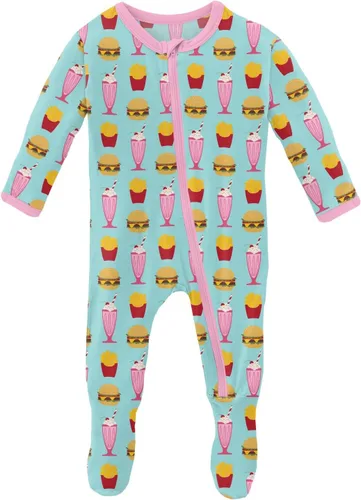 Vista 63 de KicKee Baby & Toddler - Pijama de viscosa ultrasuave de bambú con patas abatibles y puños