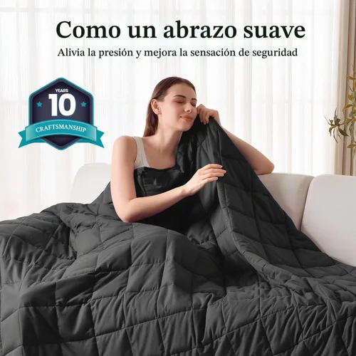 Vista 4 de Topblan Manta con peso refrescante para adultos, 12 libras, 48 x 72 Negro