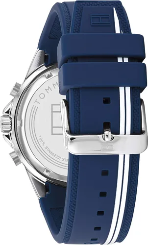 Vista 3 de Tommy Hilfiger Mens Quartz Multifunction Stainless Steel and Silicon Strap Sporty Watch