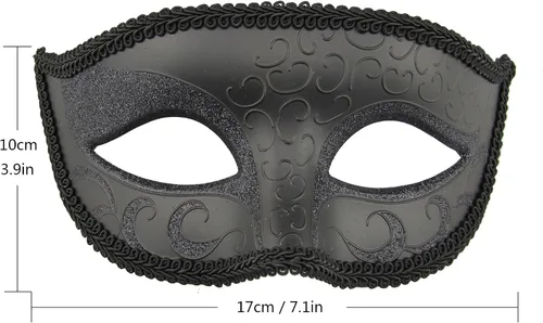 Vista 6 de Thmyo Paquete de 2 máscaras para parejas, carnaval veneciano, Mardi Gras, máscara de baile
