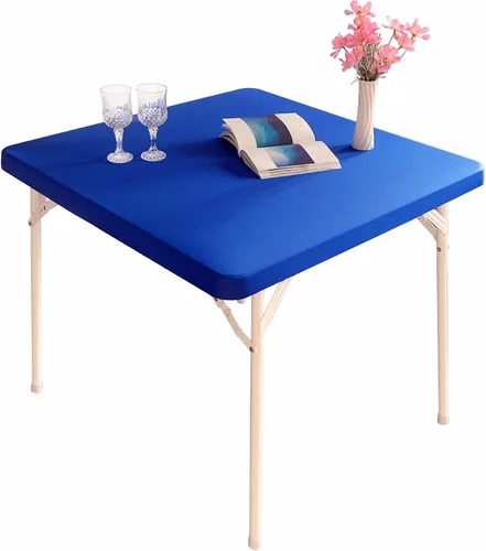 Vista 10 de Mantel elástico para mesa auxiliar de cóctel, ajustable de elastano, tamaño pequeño, para mesa auxiliar, 24 x 24 pulgadas, color beige