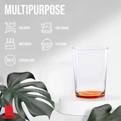 Vista 3 de Red Co. Vasos grandes multicolor para agua, jugo y cócteles, 16 onzas, juego de 6
