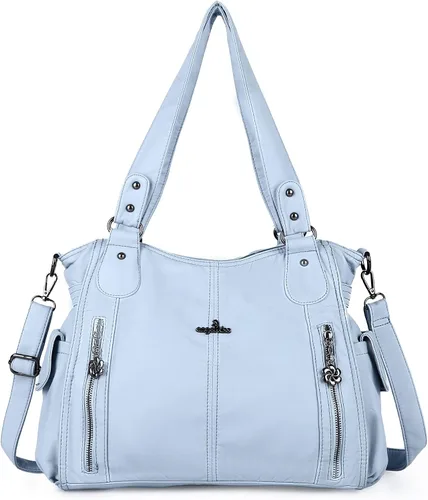 Vista 18 de Angel Kiss Bolsos para mujer con tiras en la parte superior, bolso estilo Hobo, bolsas de hombro espaciosas y casuales, cartera estilo Tote de PU