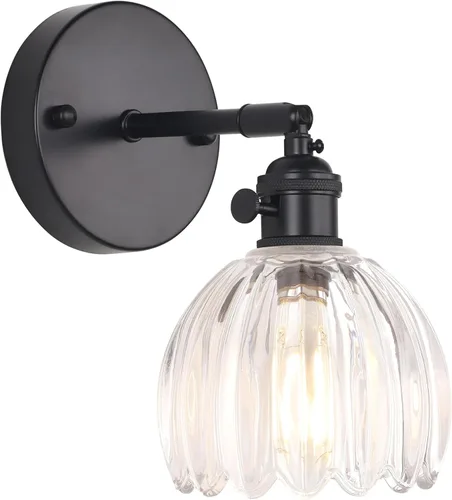 Vista 39 de Shenmoyl Aplique de pared vintage a pilas con bonita pantalla de vidrio de tulipán blanco, inalámbrico, recargable, luz de pared funciona