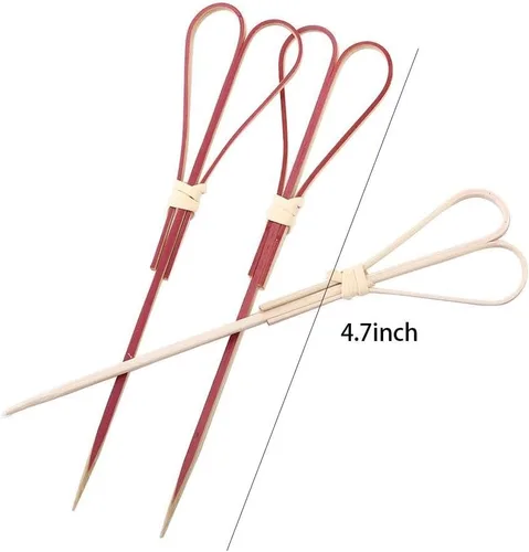 Vista 4 de 100 palillos de bambú para dientes de lujo, pinchos para aperitivos, palillos de dientes para aperitivos, palillos de dientes para aperitivos